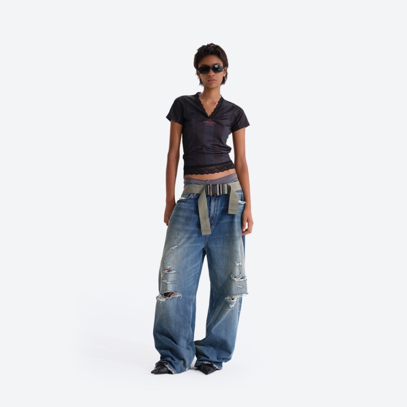 Distressed Baggy Denim Jeans
